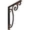Ekena Millwork Avery Wrought Iron Bracket, (Single center brace), Antiqued Pale Gold 1 1/2"W x 12"D x 15"H BKTM01X12X15SAVAPG - alternate 1